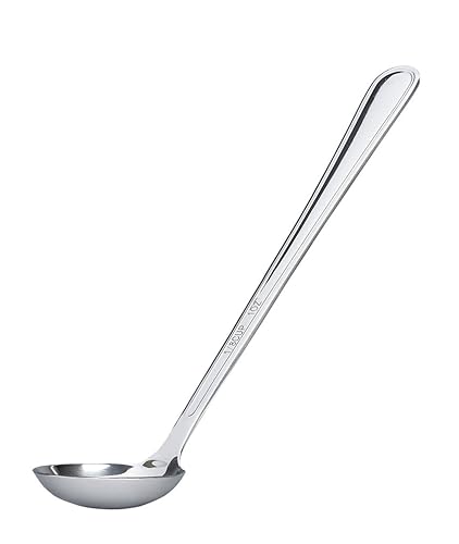 G.E.T. BSRIM-41 2 oz (14 taza), cucharón de acero inoxidable de 9.5 pulgadas, cuchara de servicio con control de porciones, utensilios de servir