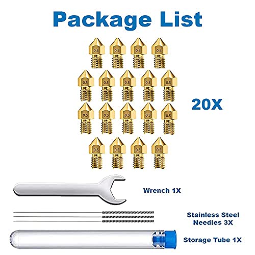 MMOBIEL 20 pz. ugelli estrusore E3D per stampante