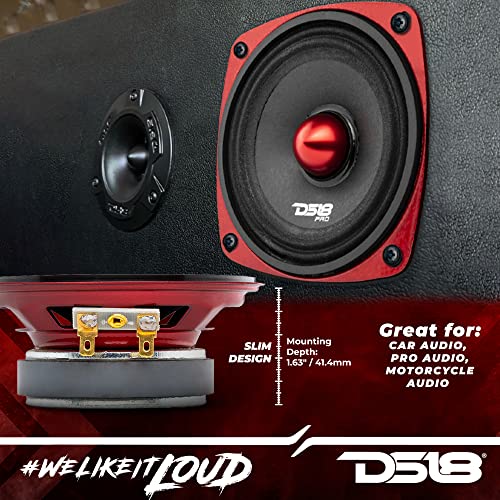 DS18 PRO-X4.4BMSL Car Speaker 4" Shallow Mid-Range Loudspeaker with Bullet 200 Watts Max Power 100 Watts RMS 4-Ohm - Boost Your Sound System’s Volume - 1 Speaker by DS18 - Used condition - Image 2