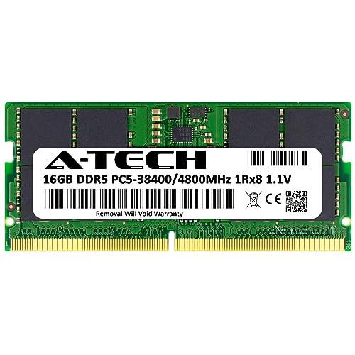 Image of A-Tech 16GB RAM Replacement for CT16G48C40S5 | DDR5 4800MHz PC5-38400 CL40 SODIMM 1Rx8 1.1V Non-ECC SO-DIMM 262-Pin Laptop, Notebook Memory Module