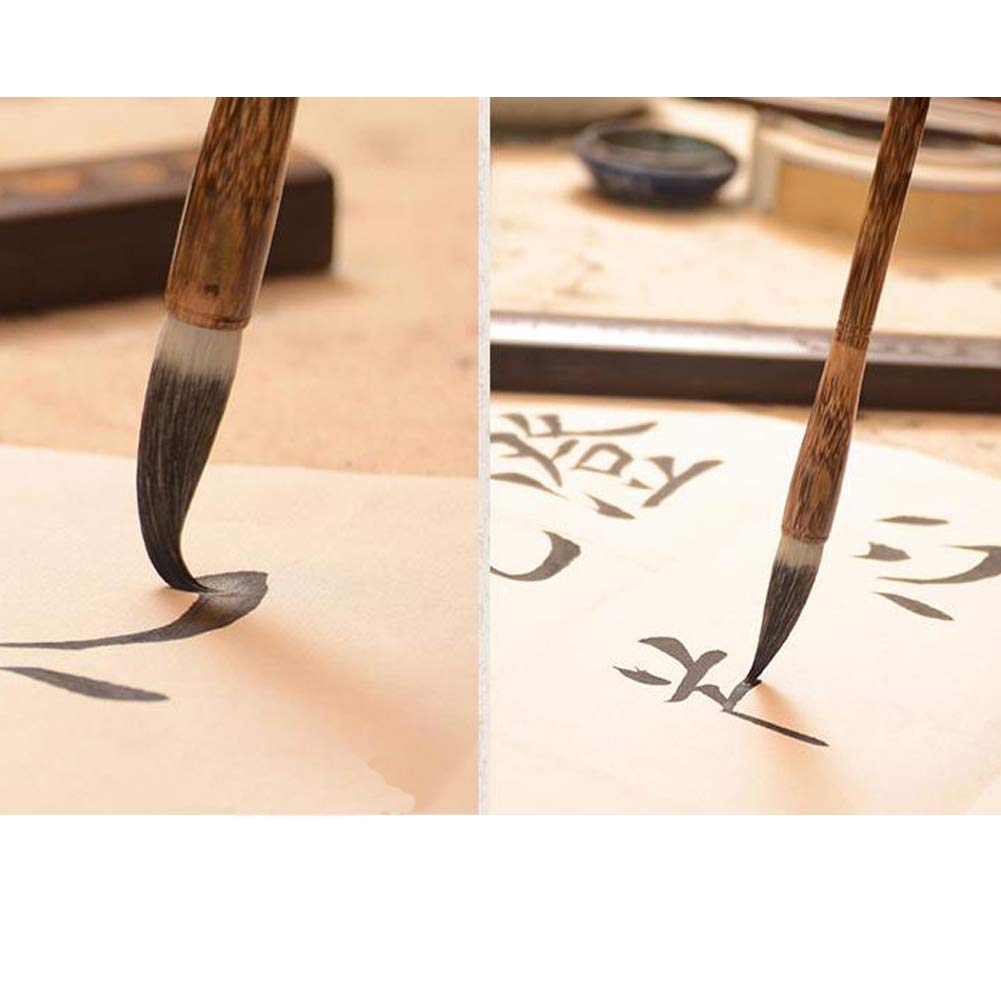 Professionelles Chinesisches Kalligraphie-Pinsel Set – Für Bambus, Blumen, Vögel & Kanji-Schreiben – Wolfshaar, Große Größe