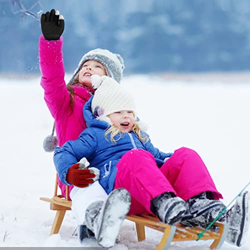 Image of ONESING Kids Knit Gloves - Stretchy Gloves for Boys Girls Winter, Solid Finger Gloves for Children