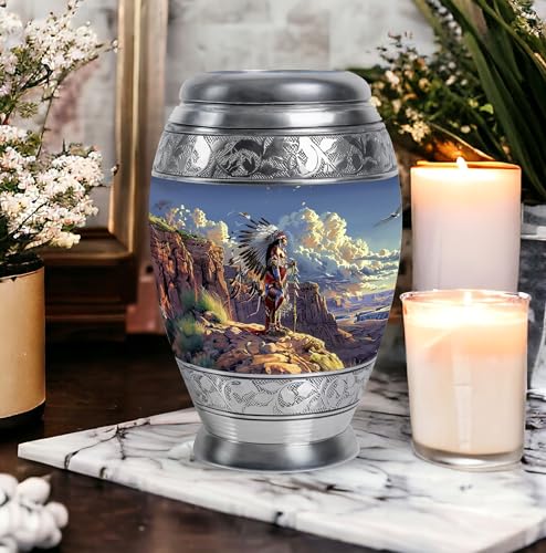 Image of Native American Urns for Ashes - Urns for Human Ashes - Ashes Urn Adult - Adult Urns for Human Ashes Men - Cremation Urns for Adult Ashes Women - (10 inch Pack of 1), MON-URN-3867-URN