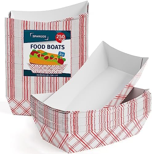 Amazon.com: Stock Your Home Checkered Hot Dog Trays (250 Pack) - Retro