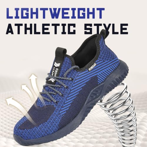 Image of Furuian Steel Toe Work Shoes for Men Women Safety Construction Sneakers | Puncture Resistant Protection Work Shoes, Non-Slip, Lightweight, Sports Style, ASTM Certified, for Industry