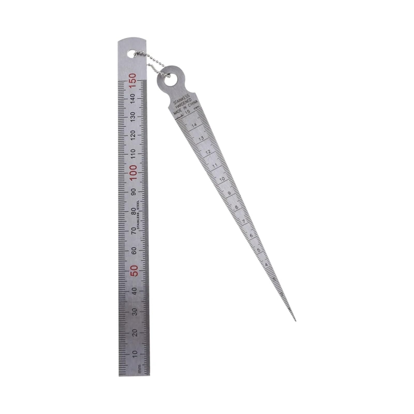 Stainless Steel Welding Taper Metal Feeler Gauge Ruler Hole Inspection Tool 1-15mm 1-15cm