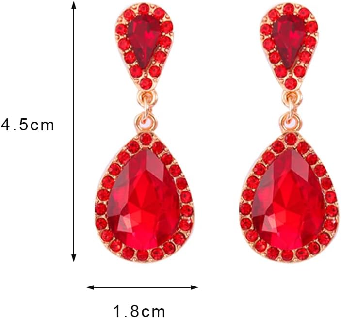 Classic Austrian Crystal Tear Drop Clip on Dangle Earrings for Women image 5
