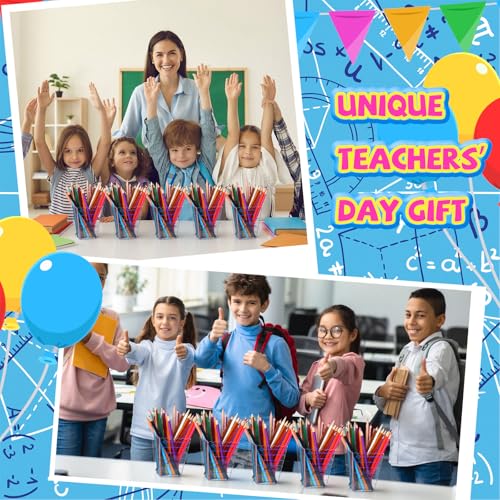 Image of Mimorou 12 Pcs Back to School Teacher Gift Box Container Notebook Pencil Composition Book Crayon Popcorn Candy Jar Containers Holders for First Day of School Party (Lined Style)