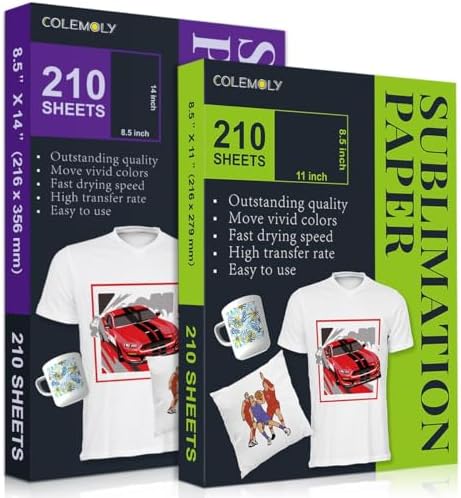 A-SUB Sublimation Paper - 1500 Sheets, 8.5x11", 105gsm, For Inkjet Printers & Heat Transfer