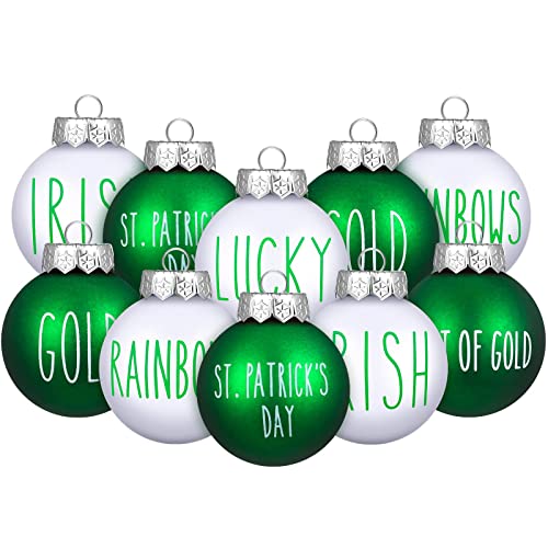 12 Pieces St. Patrick's Day Ball Ornaments For Tree Shamrock Decorations St. Patrick's Day Hanging Decorations Green Irish Ornaments For Home Decor #TOP4