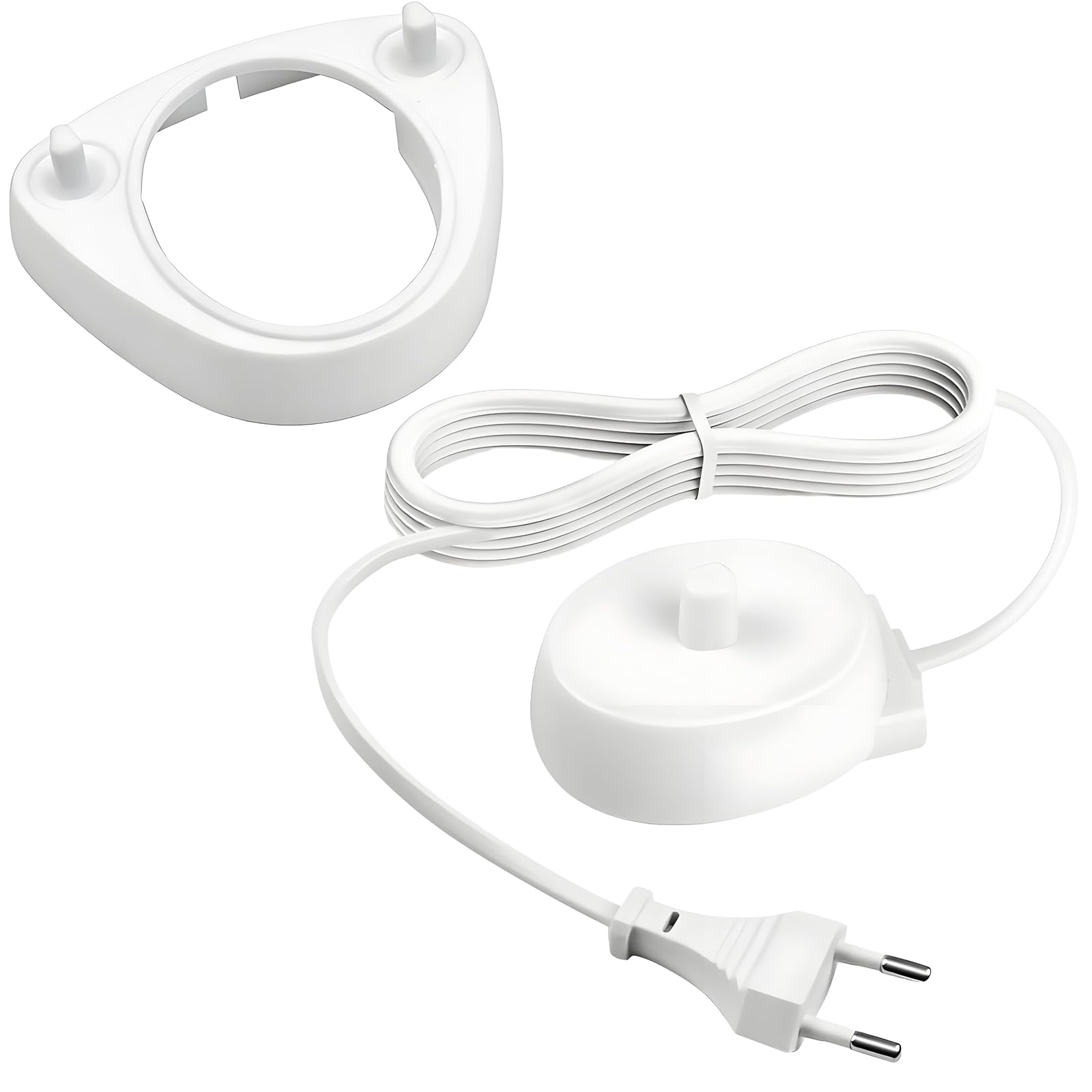 Leloco Elektrische Zahnbürste Ladegerät Europäischer Stecker für Braun Oral-B Type 3757 Ladestation,Wasserdichtes Ladekabel mit Zahnbürstenhalter für Vitality Pro Pro 3 3500 Series 3 Plus Genius X iO2