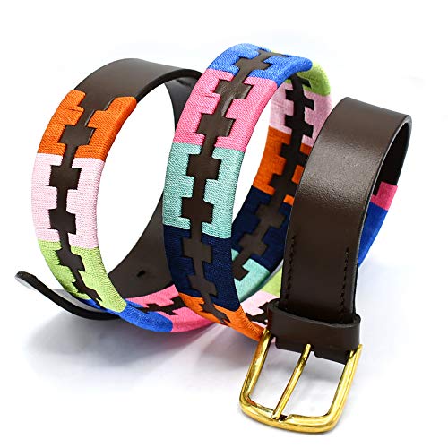 Leather Multi Polo Belt Multi Coloured 42" BLT-093