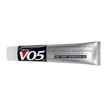 Alberto VO5 Conditioning Hairdressing for Grey White Silver Blonde Hair - Hair Conditioner Styling Product - Smooths Frizz - Brightens Color - 1.5 oz