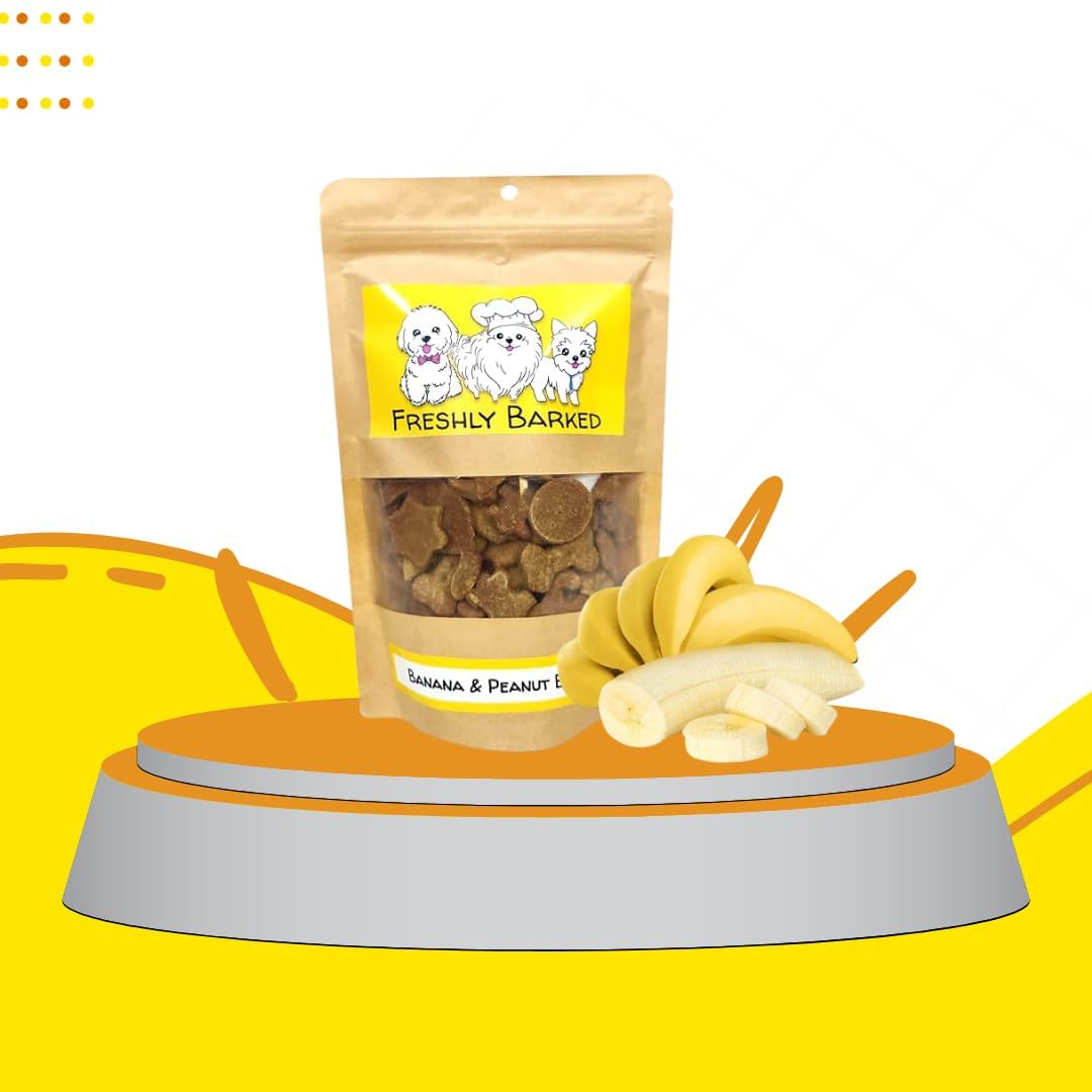 Freshly Barked Dog Food Banana & Peanut Butter Dog Treats | Pet Food | Dog Biscuits 100GM (Pack of 2) (B0BTSGXHB6) Amazon Price History, Amazon Price Tracker