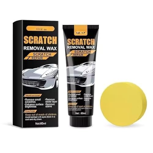 ARTHOMEA Car Scratch Remover White Cream Polishing Wax Kit with Sponge for Car & Bike (Scratch Remover) PACK-1