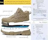 SROTER Steel Toe Cap Boots Men Women Work Boots Waterproof Safety Trainers Lightweight Safety Shoes Non-Slip, Khaki, 11 UK - Image 2
