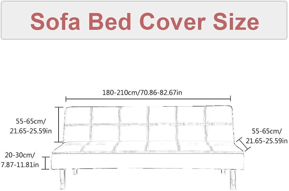 OKYUK Armless Futon Slipcovers Stretch Folding Sofa Bed Cover with Elastic Bottom, Printed Fitted Couch Cover Furniture Protector for Pets, Kids