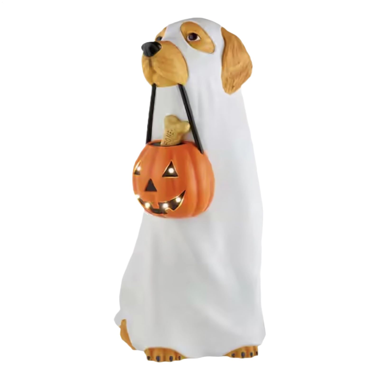 Fantôme d'Halloween pour chien figurine résine à piles intérieur extérieur