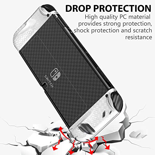 Heystop Switch Oled Case Compatible With Nintendo Switch Oled Model 2021, Dockable Pc Protective Cover Case For Switch Oled Model With Comfortable Tpu Joy-Con Grip Case And 6 Thumb Stick Caps #TOP3