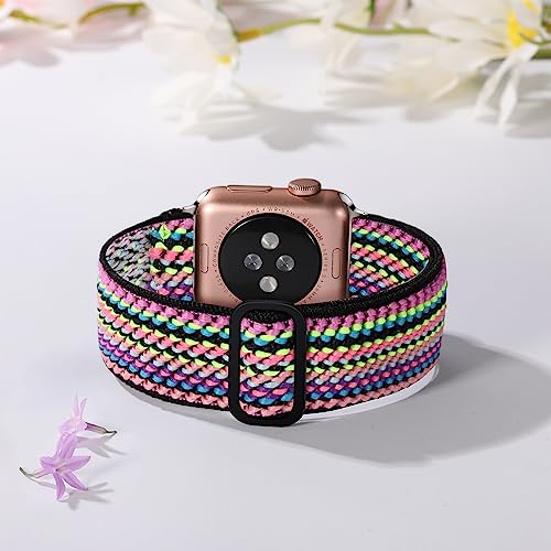 Vcegari Stretchy Nylon Solo Loop Compatible With Apple Watch Band 44Mm 42Mm 45Mm 38Mm 40Mm 41Mm 49Mm For Women Men, Adjustable Elastic Sport Straps For Iwatch Series 8 7 6 5 4 3 2 1 Se Ultra #TOP1