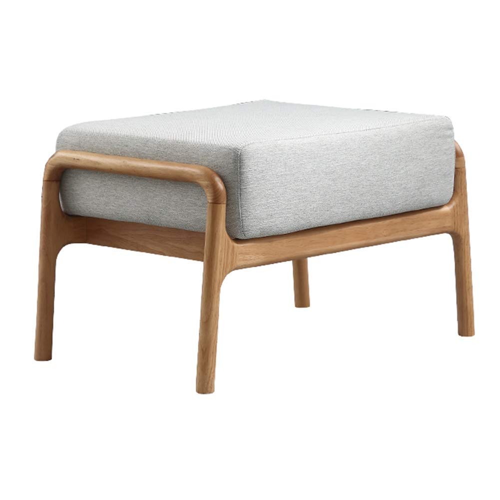 Tabouret pouf gris 67x43cm en tissu design pour salon et canapé