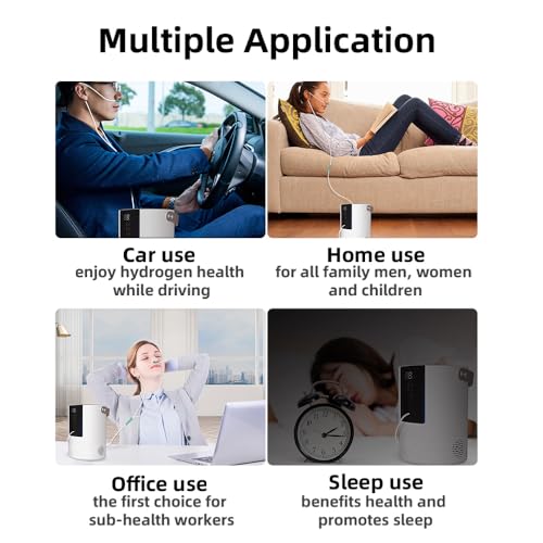 3-in-1 Hydrogen Inhalation Machine 240mL & Hydrogen Water Generator, 99.996% Ultra-Pure, Latest SPE/PEM Ionizer with Platinum Electrodes, 4-Hour Night Mode, Portable for Home, Travel, Car Use - Image 5