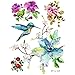 Supperb® Temporary Tattoos - Spring flowers & Hummingbird