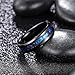 King Will Mens 6mm Black and Blue Tungsten Carbide Wedding Band Foils Inlay Beveled Edge Promise Rings Comfort Fit, Size 8
