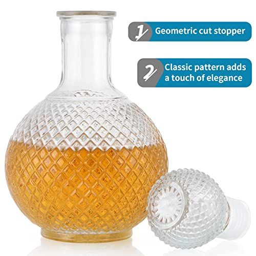 MDLUU Glass Decanter with Airtight Stopper, 1000ML/33.8OZ Liquor Decanter Bottle for Wine, Whiskey, Brandy, Vodka (Sphere) - Thumbnail 5