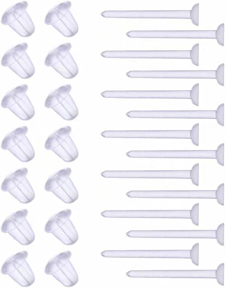 BEADNOVA Plastic Clear Earrings for Sports Clear Ear Studs