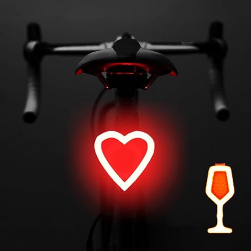 Miniatura 7 de VANAPARK - Luz trasera para bicicleta, luz trasera de bicicleta de forma creativa, luz trasera de bicicleta recargable de 60 lúmenes máx. 60