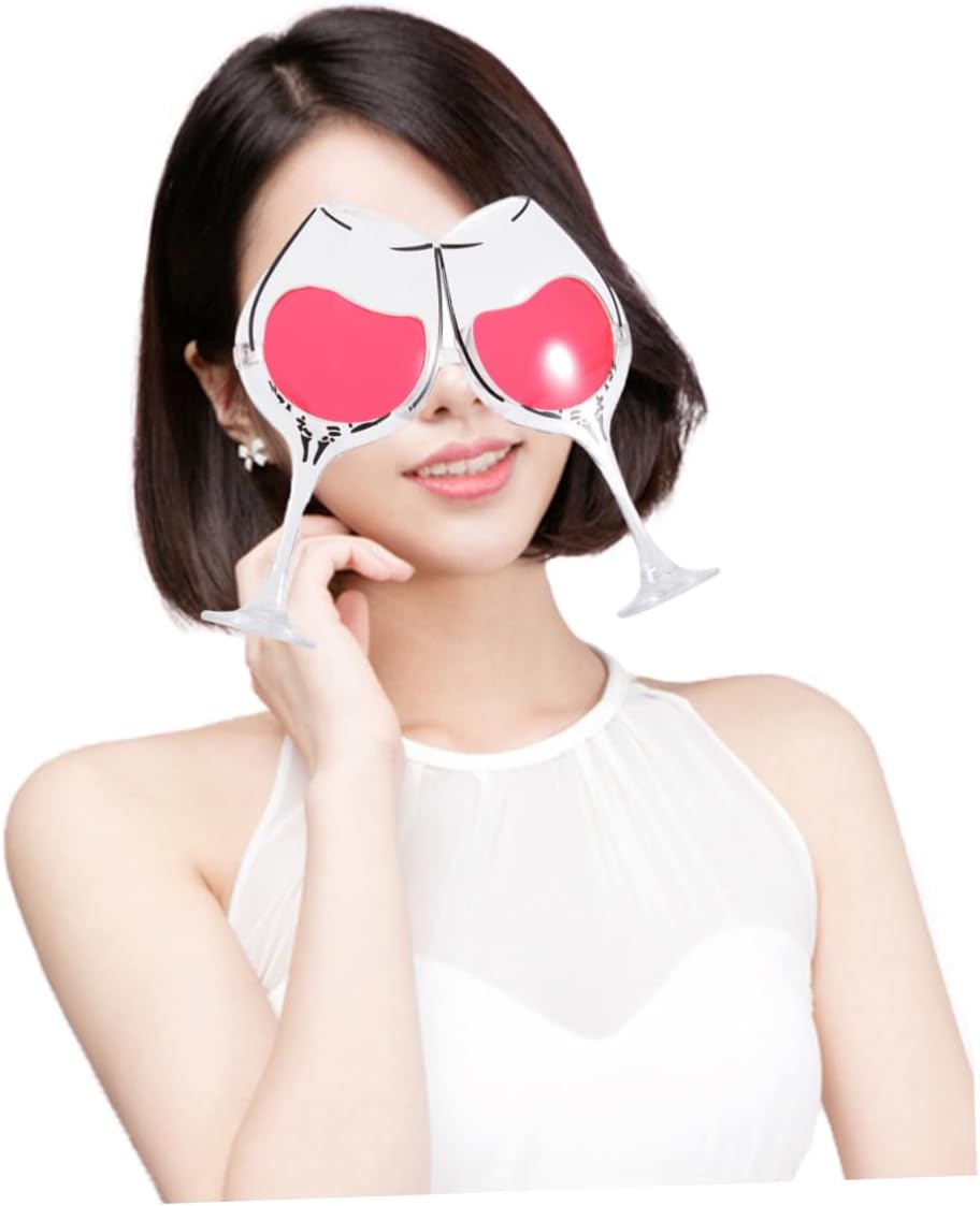 INOOMP Wine Glass Shape Crazy Sunglasses - Wacky Funny Novelty Glasses | Bar, Night Club & Party Decor, Photo Booth Props