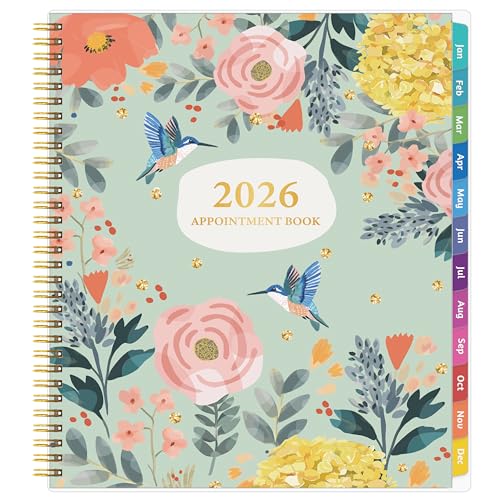 2026 Appointment Book - January - December 2026, Appointment Planner with Weekly ＆ Monthly Spread, 8.5'' x 10.5'', Large, 15 Minute Increments, 2026 Daily Planner with Pockets, Tabs, Flexible Cover