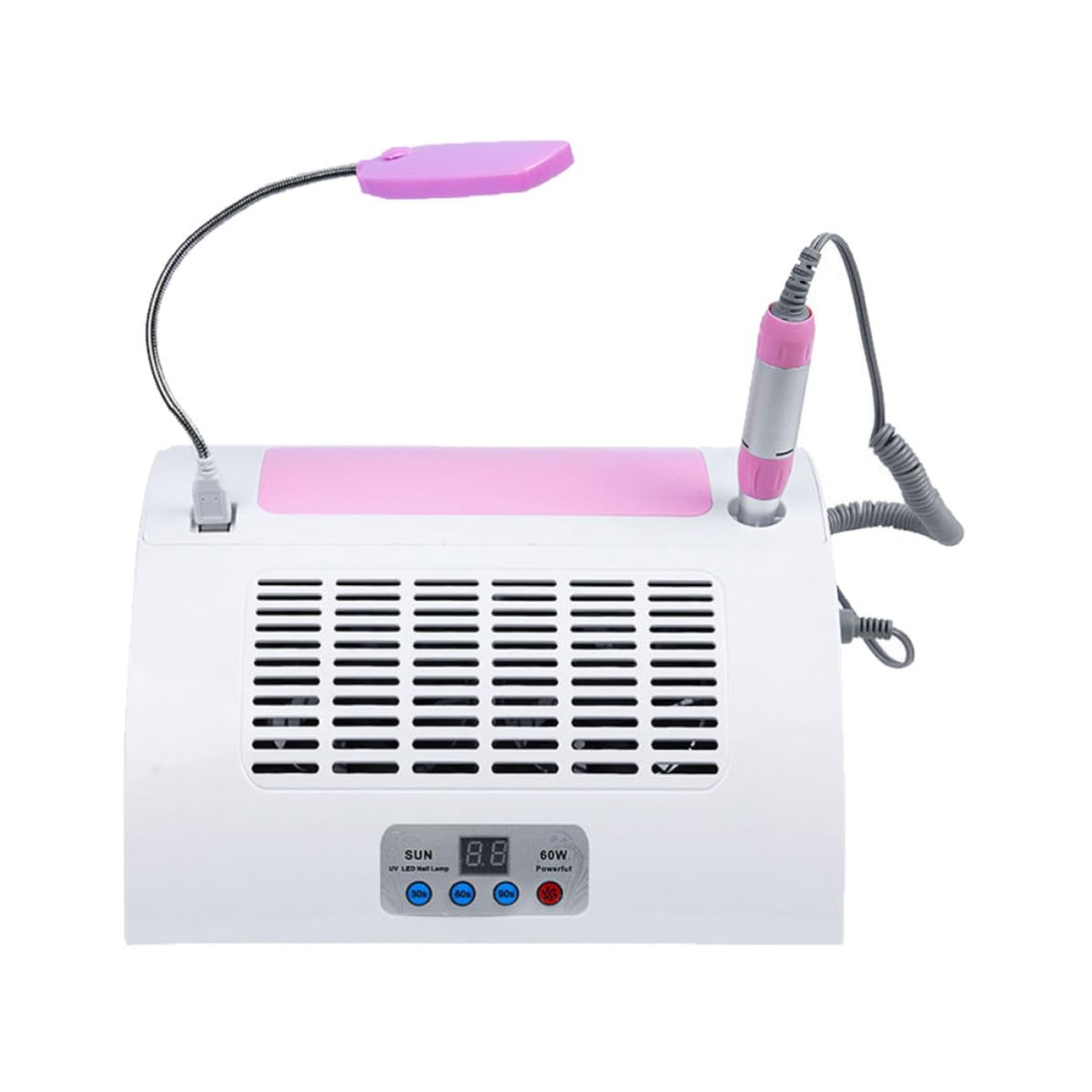 Machine à Polir les Ongles 60w Aspirateur et Lampe LED