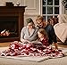 Chanasya Premium Microfiber Fleece Sherpa Holiday Throw Blanket - Vibrant Burgundy Red and White Suitable for Sofa Couch Bed and Living Room (50x65 Inches) -Red