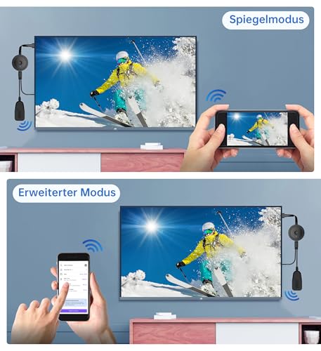 Wireless HDMI Dongle TV 4K, AT-Mizhi Drahtloser Smart Media Player Streaming, Bildschirm Casting für Miracast/iOS/Mac OS/Airplay/Android/Windows/DLNA, zu HDTV, Monitor, Projektor