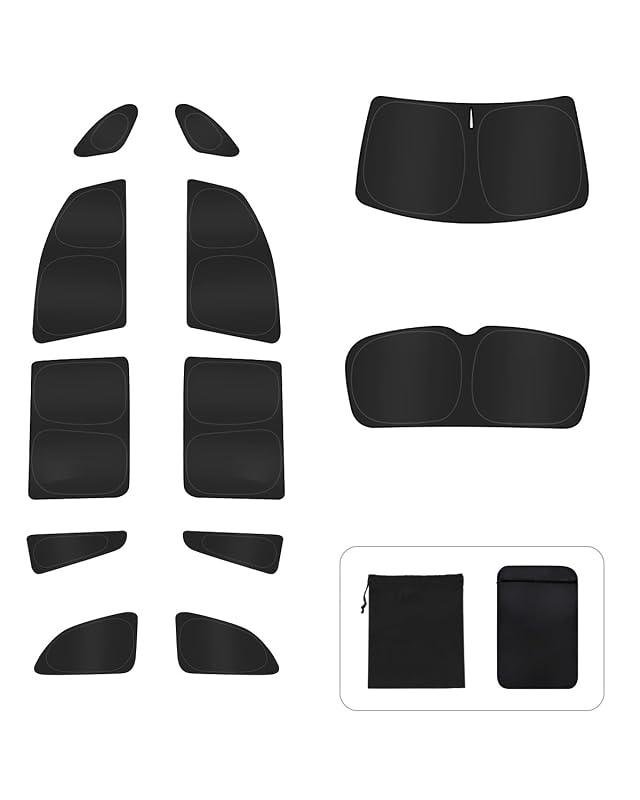 Kit de Protetores Solares para Honda Pilot 2016–2022 RSACET, Janelas Laterais, Triangulares Traseiras e Para-brisa, 12 peças