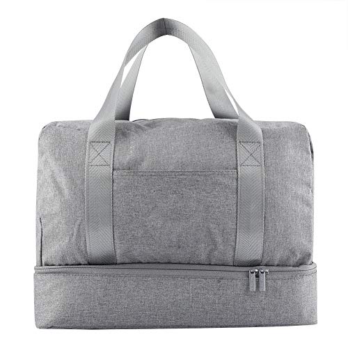 Preisvergleich Produktbild Fdit Reisetaschen wasserdichte Leinwand Trocken Nass Trennung Kleidung (grau)