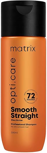 MATRIX Opti.Care Professional Shampoo for ANTI-FRIZZ Shampoo | For Salon Smooth, Straight hair | with Shea Butter (200ml)