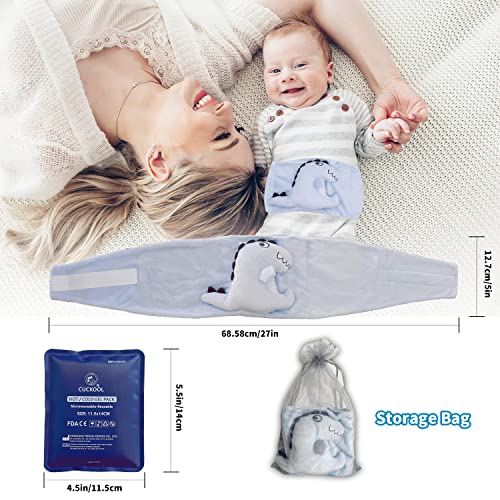 Baby Colic, Gas And Upset Stomach Relief, Baby Heated Tummy Wrap, Infant Swaddling Belly Belt With Soothing Warmth (Dinosaur) #TOP4