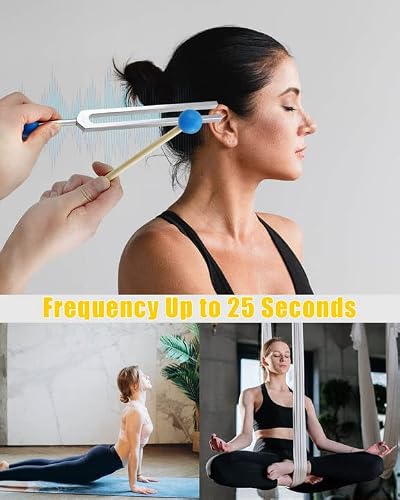 Tuning Fork Set 9 Pcs Tuning Forks with Reflex Hammer for DNA Healing Chakra Sound Therap for Buddhists Yoga Teacher Sound Healer (174 Hz, 285 Hz, 396 Hz, 417 Hz, 528 Hz, 639 Hz etc) - Thumbnail 5