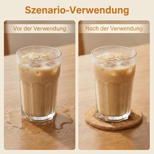 Katyjun Korkuntersetzer Rund 20 teilig zum Temperaturschutz Untersetzer Kork mit Saugfaehigkeit Wiederverwendbar Einfachen Schwarzen Untersetzerhalter Geliefert für Haushalt Küche Buero Cafe oder Bar