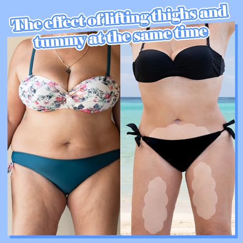 Image of Bonuci 30 Pieces Tummy Lift Tuck Tapes, Invisible Waterproof Cellulite Bikini Swimsuit Thigh Boob Skin Lift Tapes for Women