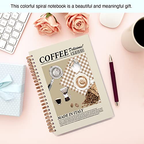 Golsoo Modern Coffee Hardcover Spiral Notebook 6X8 Inches, Coffee Spiral Journal Notebook Diary For Study Notes Writing, 160 Pages #TOP2