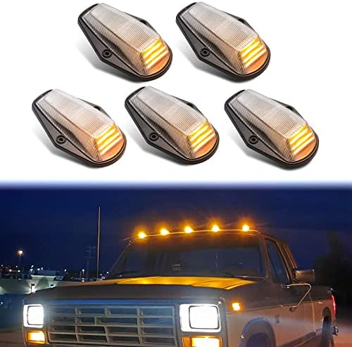 Mynoway Front LED Cab Roof Marker Light Replacement for F150 F250 F350 1984-1997, F250 HD 1997, F Super Du-ty 1988-1997, Top Mounted Clearance Running Lamp Assembly, Replace OE EOTZ15442E, F3HZ15442B
