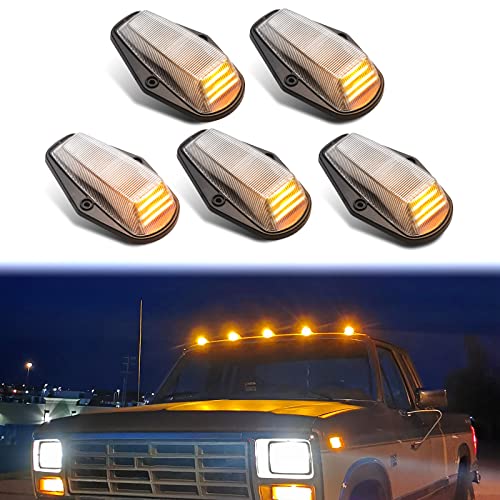 Mynoway Front Led Cab Roof Marker Light Replacement For F150 F250 F350 1984-1997, F250 Hd 1997, F Super Du-Ty 1988-1997, Top Mounted Clearance Running Lamp Assembly, Replace Oe Eotz15442E, F3Hz15442B #TOP1