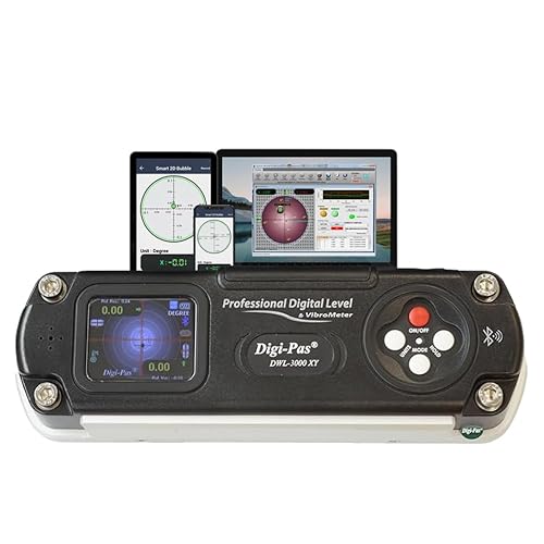 Digi-Pas DWL3000XY 2-Axis Digital Master Precision Level & Inclinometer with BLUETOOTH, 0.002”/ft (0.2mm/M) 6 Inch + PRO Software