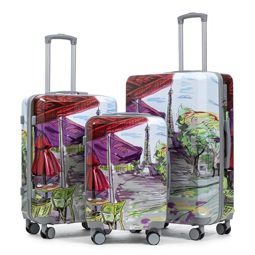 Merax 3-Piece Hardshell Suitcase Set with Spinner Wheels