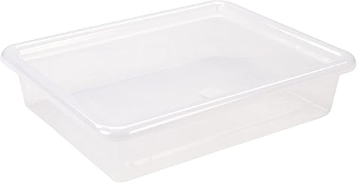 Miniatura 6 de Storex Bandeja de almacenamiento profundo tamaño carta, contenedor organizador con tapa sin broches para aula, oficina y hogar, translúcido, paquete
