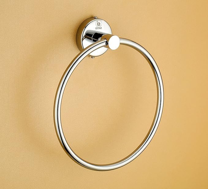 Stainless Steel 304 Grade Chrome Finished Round Napkin Ring/Towel Ring/Napkin Holder/Towel Hanger/Towel Holder for Bathroom/Kitchen/Wash Basin (Silver)